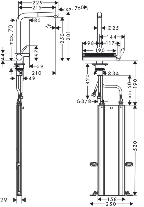 Смеситель Hansgrohe Aquno Select 73830000 хром