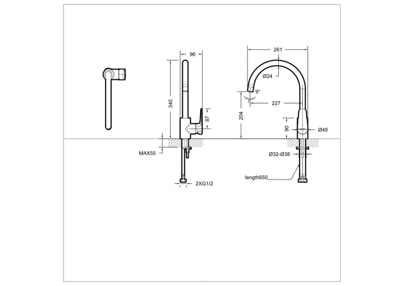 Смеситель Bravat SOURCE F7173218CP-ENG хром