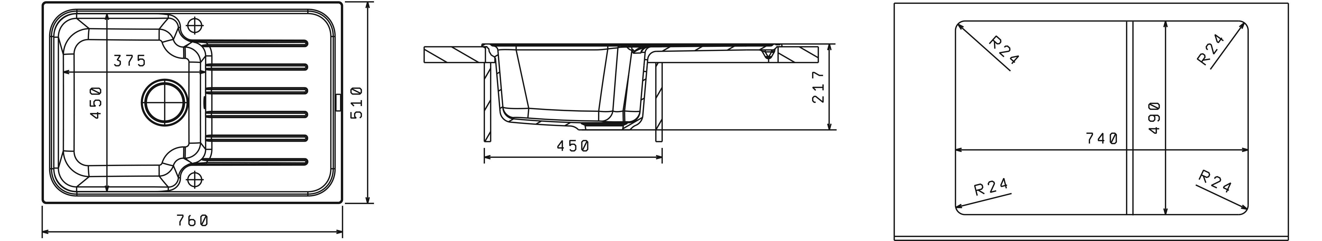 Мойка Florentina Таис-760 Бежевый  (760x510 мм) 20.260.B0760.104