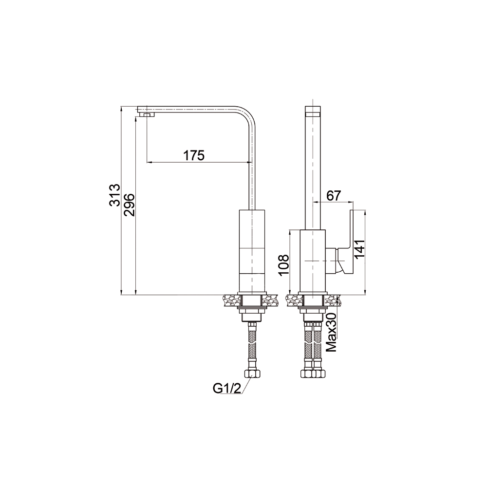 Смеситель Raiber Zuks R1603 хром