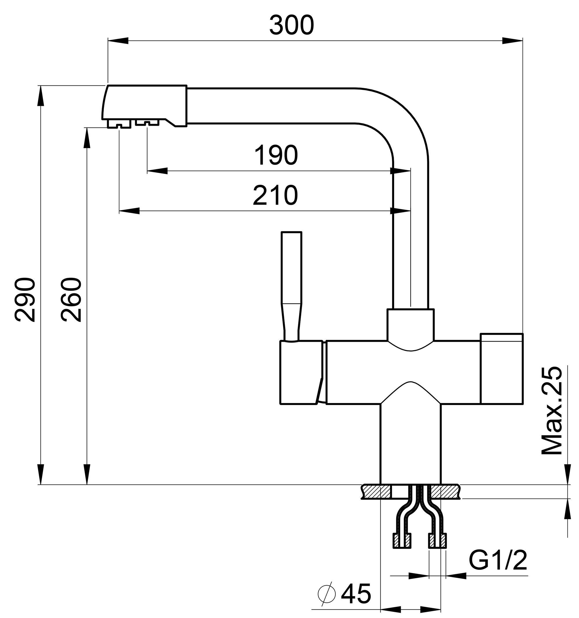 Смеситель Granula GR-2088 шварц