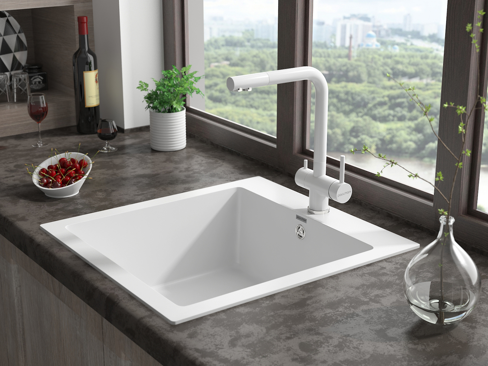 Смеситель Paulmark Skalen Sk213020-431 белый меаллик