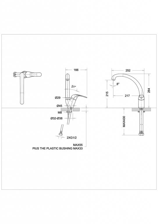 Смеситель Bravat FIT F7135188CP-1-RUS хром