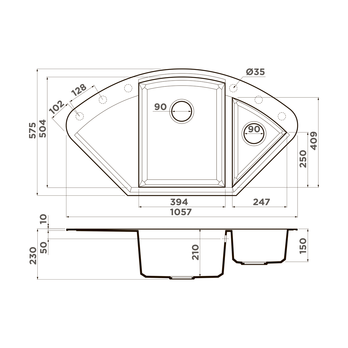 Мойка Omoikiri Sakaime 105C-WH белый (1057x575 мм) 4993137