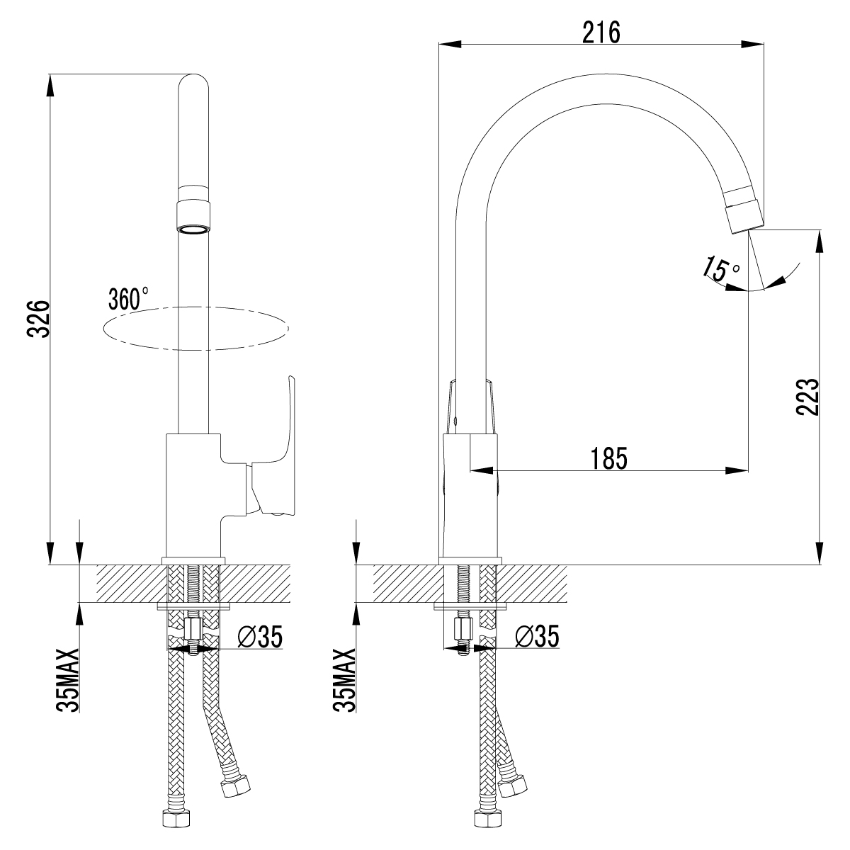 Смеситель Lemark Plus Factor LM1605C хром