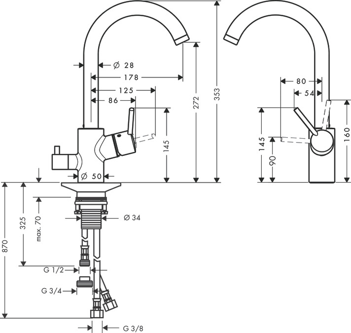 Смеситель Hansgrohe Talis 14875000 хром