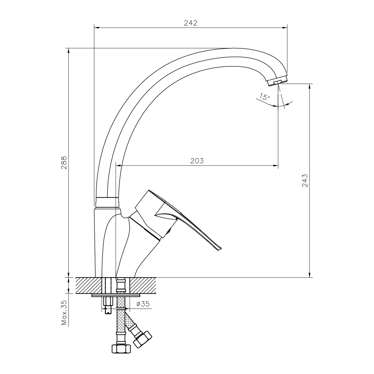 Смеситель Decoroom DR70021 хром