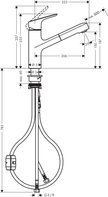 Смеситель Hansgrohe Focus 71842800 под сталь