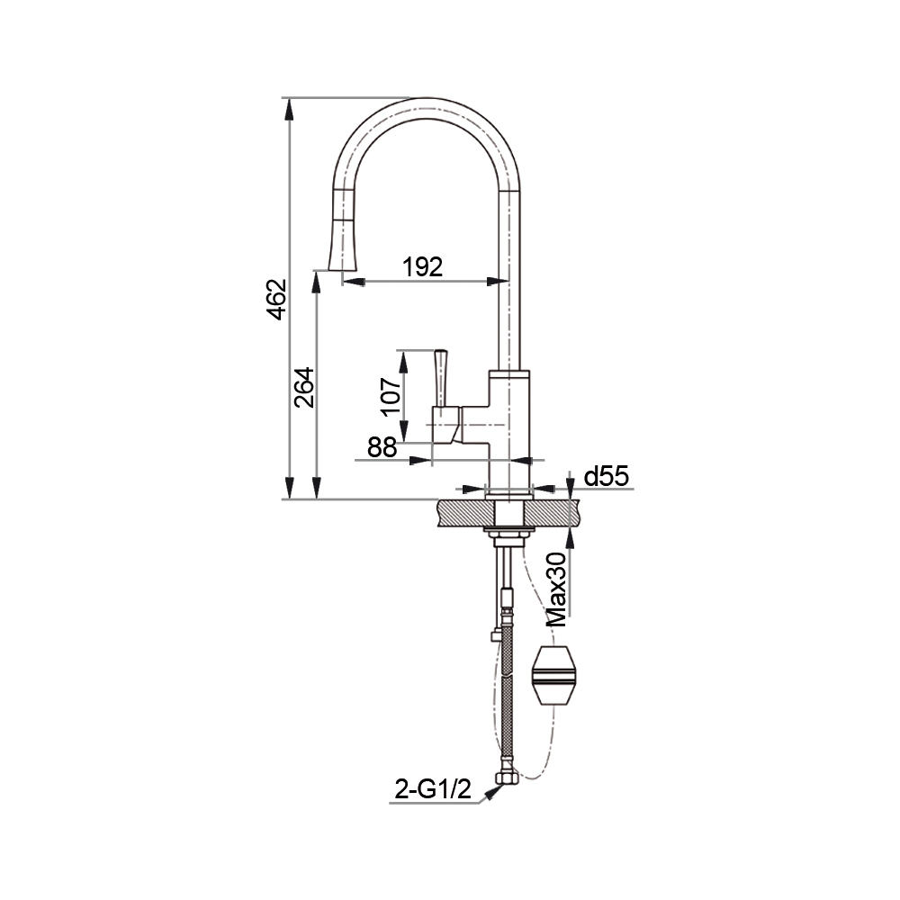 Смеситель Raiber Focus R6502 хром