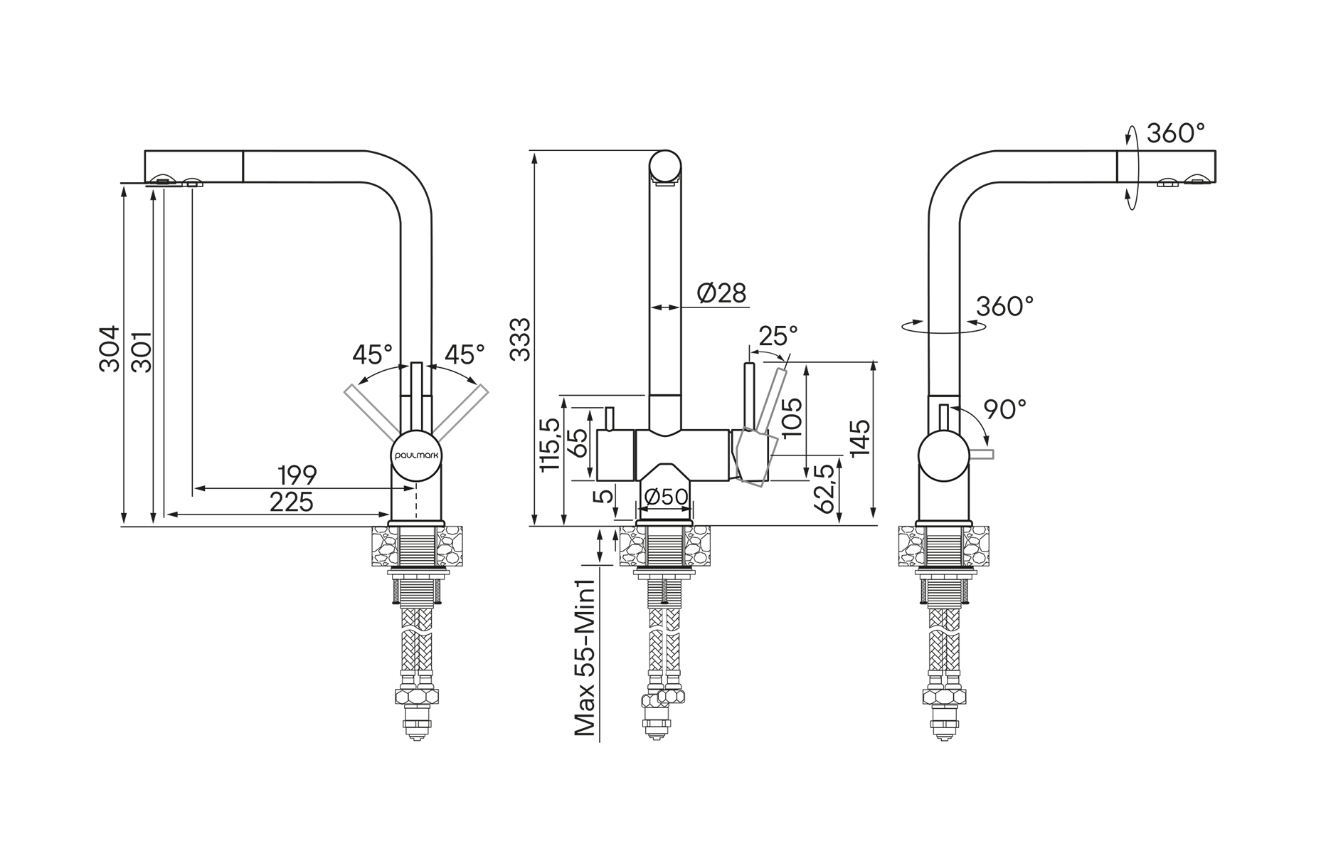 Смеситель Paulmark Skalen Sk213020-302 песочный