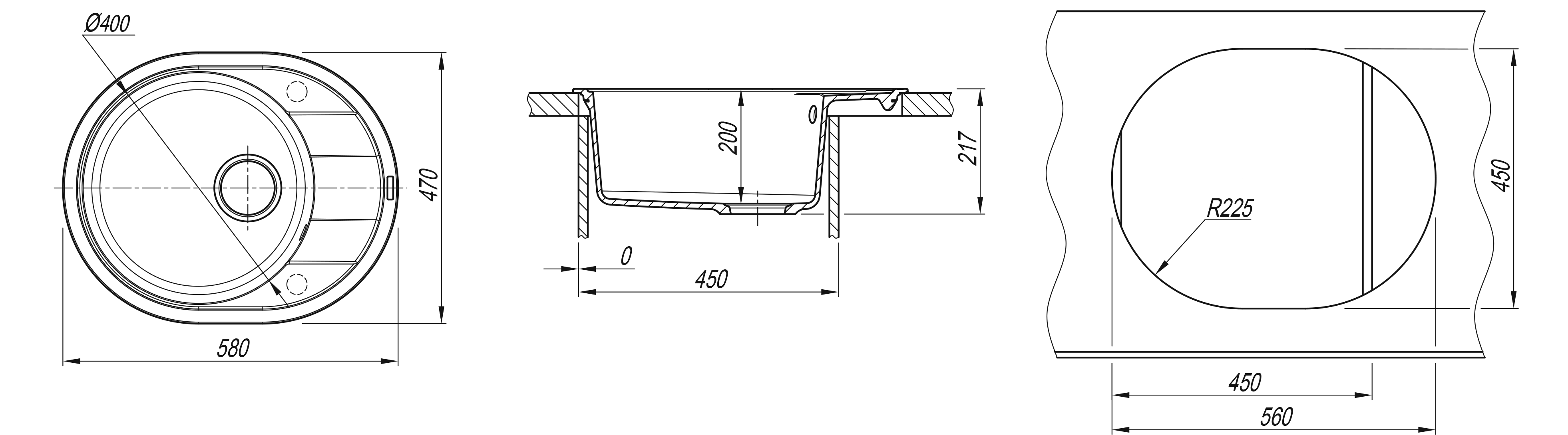 Мойка Florentina Родос-580  Капучино (580x470 мм) 20.240.B0580.306