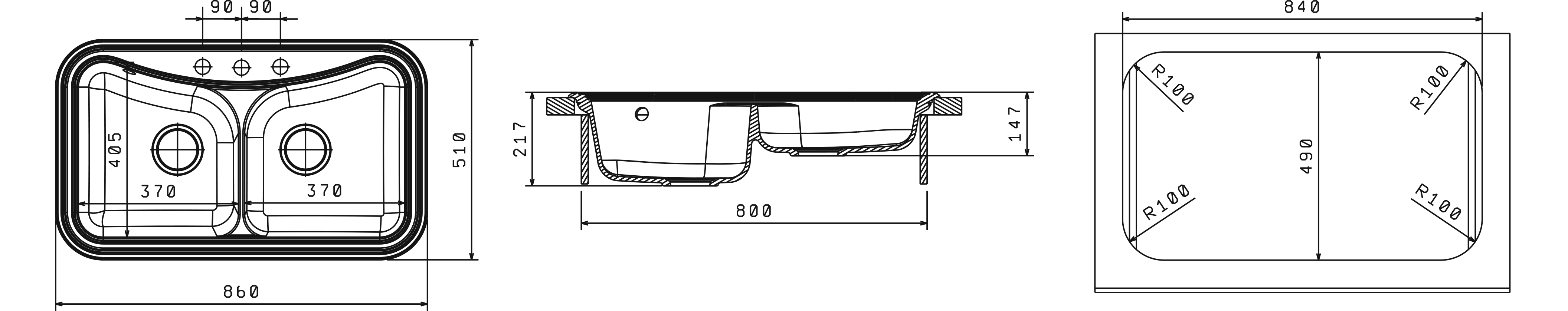 Мойка Florentina Крит-860 Бежевый  (860x510 мм) 20.115.E0860.104