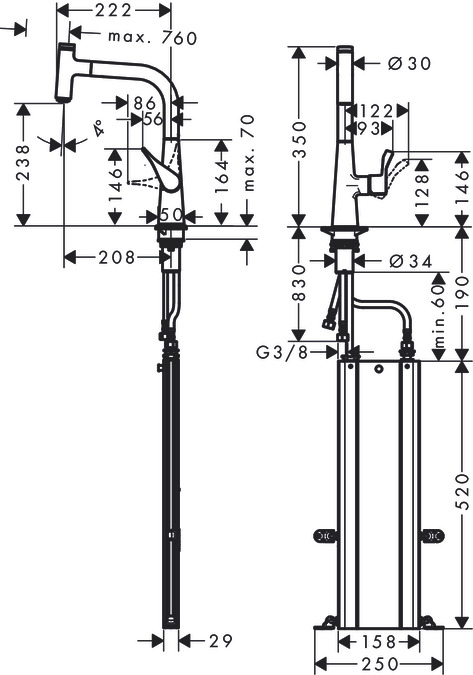 Смеситель Hansgrohe Metris Select 73802000 хром