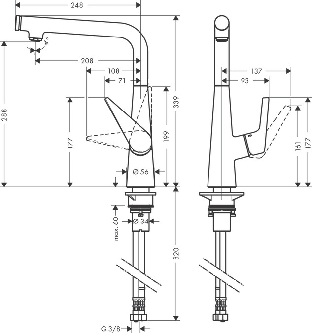 Смеситель Hansgrohe Talis Select 72820800 под сталь