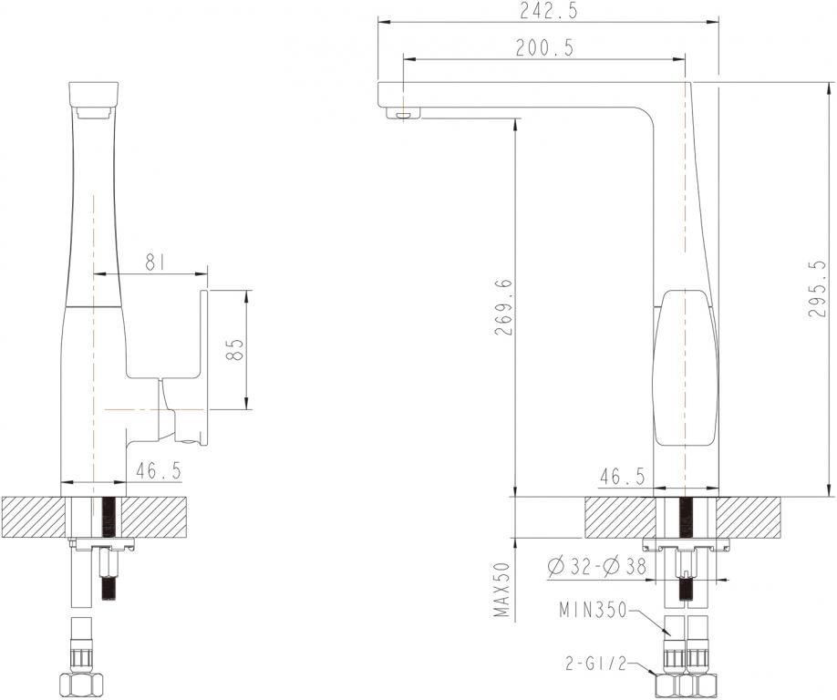 Смеситель Bravat Riffle F772106C хром
