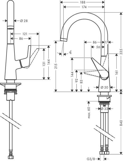 Смеситель Hansgrohe Talis 72814800 под сталь