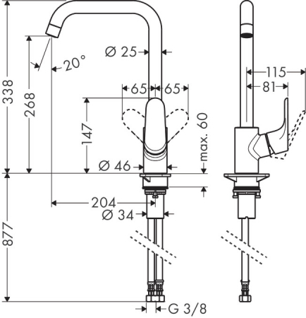 Смеситель Hansgrohe Focus 31820800 под сталь