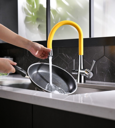 Смеситель Lemark Comfort LM3075C-Yellow хром/желтый