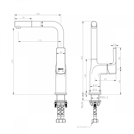 Смеситель Lemark Ursus LM7205BL черный
