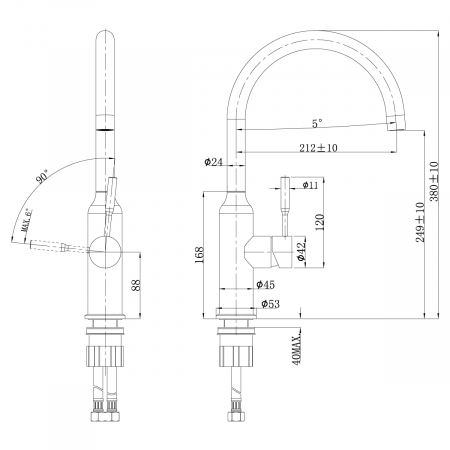 Смеситель Lemark Expert LM5079S матовый