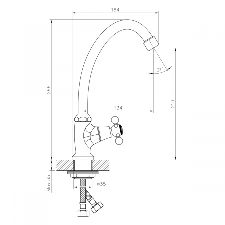 Кран для питьевой воды Decoroom DR54010 хром