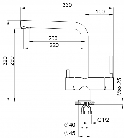 Смеситель Granula GR-2305 графит
