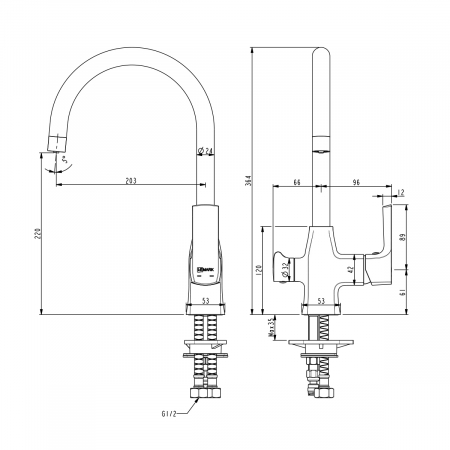 Смеситель Lemark Ursus LM7261BLR черный/золото