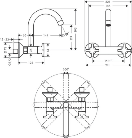 Смеситель Hansgrohe Logis 71286000 хром