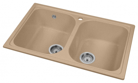 Мойка AquaGranitEx M-15 (302) песочный (775x495 мм)