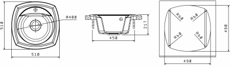 Мойка Florentina Корсика Коричневый  (510x510 мм) 20.105.B0510.105