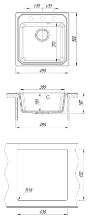 Мойка Bamboo Кардинал 450 терракота 29.030.B0450.406 (450x500 мм)