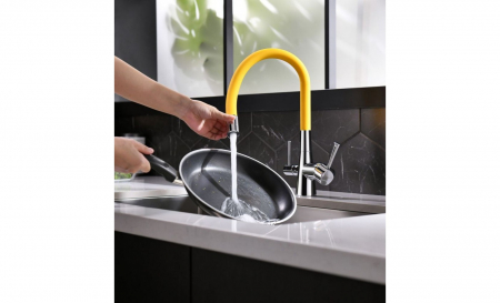 Смеситель Lemark Comfort LM3075C-Yellow хром/желтый
