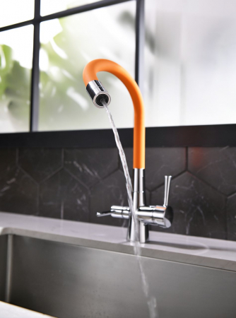 Смеситель Lemark Comfort LM3075C-Orange хром/оранжевый