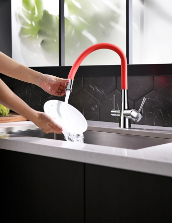 Смеситель Lemark Comfort LM3075C-Red хром/красный