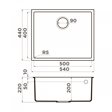 Мойка Omoikiri Bosen 54-U-DC темный шоколад (540x440 мм) 4993232