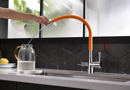 Смеситель Lemark Comfort LM3075C-Orange хром/оранжевый
