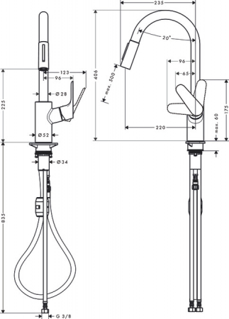 Смеситель Hansgrohe Focus 31815670 матовый черный