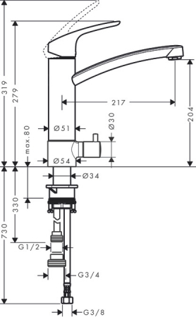 Смеситель Hansgrohe Focus 31803000 хром