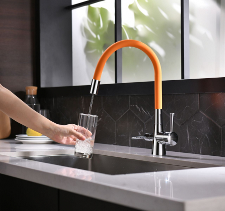 Смеситель Lemark Comfort LM3075C-Orange хром/оранжевый