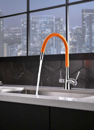 Смеситель Lemark Comfort LM3075C-Orange хром/оранжевый