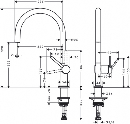 Смеситель Hansgrohe Talis 72804800 под сталь
