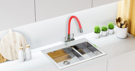 Смеситель Lemark Comfort LM3075C-Red хром/красный