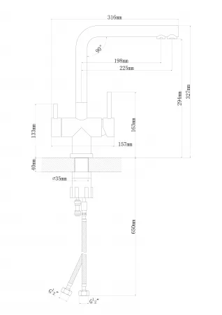 Смеситель Flortek Арес FK грей 334.19H.2123.305