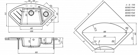 Мойка Florentina Веста Бежевый  (1005x510 мм) 20.285.E1005.104