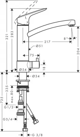 Смеситель Hansgrohe Logis 71834000 хром