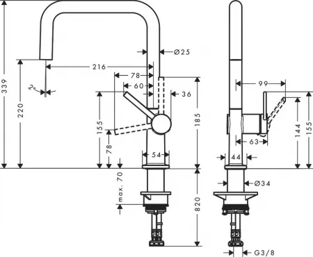 Смеситель Hansgrohe Talis 72806000 хром