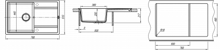 Мойка Florentina Липси-780 Коричневый  (780x510 мм) 20.270.С0780.105