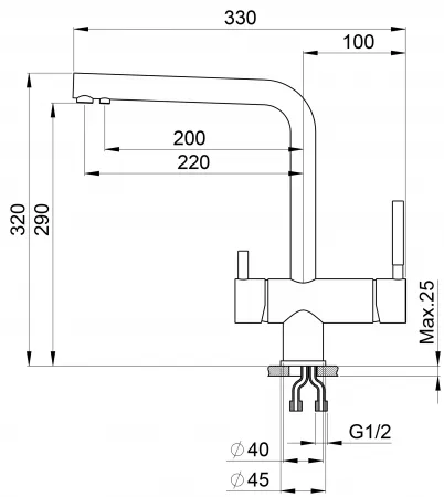 Смеситель Granula GR-2305 графит