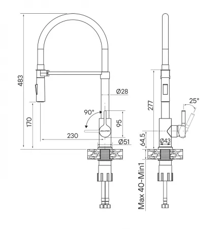 Смеситель Paulmark Halt Ha214021-401 антрацит