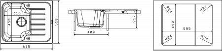 Мойка Florentina Таис-615 Песочный (615x510 мм) 20.235.A0615.107